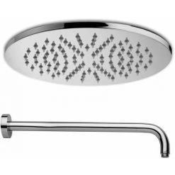 Pomme De Douche Ronde Paffoni Master Diamètre 225 Mm En Métal Chromé Avec Bras De Douche De 40 Cm
