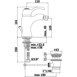 Mitigeur De Bidet En Laiton Chromé Avec Levier Blanc Série Giorgia Paffoni -PAFFONI Soldes 50947052 2