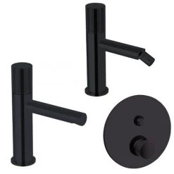 Ensemble De Mitigeurs Lavabo-bidet-douche Avec Inverseur Paffoni Jo Matt Black