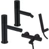 Ensemble De Mitigeurs Lavabo-bidet-baignoire Avec Douchette Paffoni Jo Nero Opaco -PAFFONI Soldes 50947094 1
