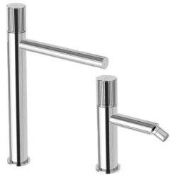 Ensemble De Mitigeurs Lavabo Et Bidet Hauts Avec Vidage Clic-clac Paffoni Jo Chrome