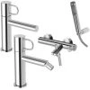 Ensemble De Mitigeurs Lavabo, Bidet Et Baignoire Avec Douchette Chromée Paffoni Jocker -PAFFONI Soldes 50947133 1