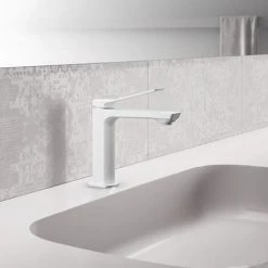 Mitigeur Lavabo Avec Vidage Automatique Paffoni Tilt Bianco Opaco