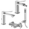 Ensemble De Mitigeurs, Lavabo, Bidet Et Baignoire Avec Douchette En Laiton Modèle Tilt Paffoni Chromé -PAFFONI Soldes 50947190 1
