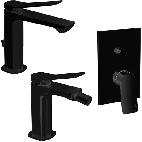 Ensemble De Mitigeurs Lavabo, Bidet Et Douche Avec Inverseur En Laiton Modèle Tilt Paffoni Matt Black 3 Ensemble De Mitigeurs Lavabo, Bidet Et Douche Avec Inverseur En Laiton Modèle Tilt Paffoni Matt Black