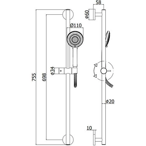 Barre De Douche Life Ginevra Paffoni Avec Douche En Métal Matt Black 4 Barre De Douche Life Ginevra Paffoni Avec Douche En Métal Matt Black – Image 2