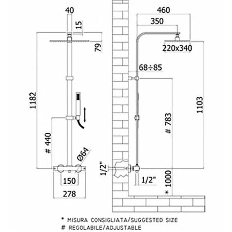 Colonne De Douche Fixe Paffoni City Sans Inverseur Avec Pomme De Douche Rectangulaire 4 Colonne De Douche Fixe Paffoni City Sans Inverseur Avec Pomme De Douche Rectangulaire – Image 2