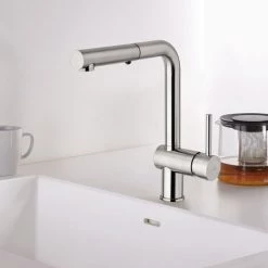 Mitigeur D'évier Avec Bec Orientable Et Douchette Extractible. Paffoni Light Exclusive Edition En Laiton Effet Acier 6 Mitigeur D'évier Avec Bec Orientable Et Douchette Extractible. Paffoni Light Exclusive Edition En Laiton Effet Acier -PAFFONI Soldes 52076892 2