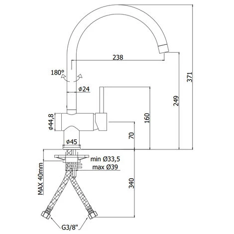 Mitigeur D'évier Monotrou En Laiton Avec Finition Effet Acier Paffoni Light Exclusive Edition. 4 Mitigeur D'évier Monotrou En Laiton Avec Finition Effet Acier Paffoni Light Exclusive Edition. – Image 2