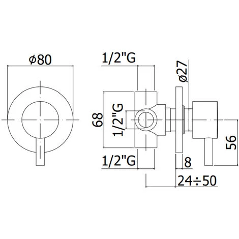 Inverseur Encastré Minimal Avec 2 Entrées Et 2 Sorties Paffoni En Laiton Chromé 4 Inverseur Encastré Minimal Avec 2 Entrées Et 2 Sorties Paffoni En Laiton Chromé – Image 2