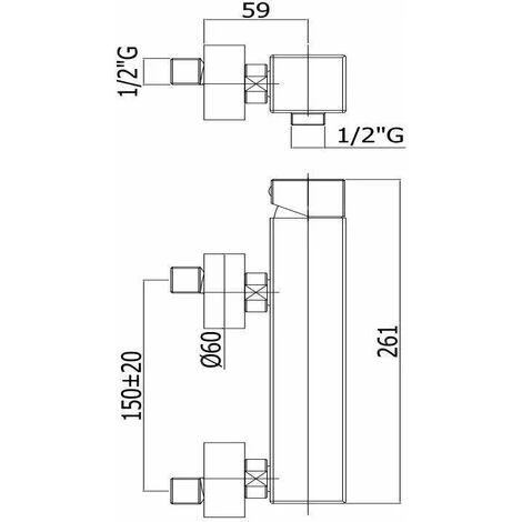 Mitigeur De Douche Externe Mécanique Paffoni Level LEC168DCR | Chromé - Avec Set De Douche - Chromé 4 Mitigeur De Douche Externe Mécanique Paffoni Level LEC168DCR | Chromé - Avec Set De Douche - Chromé – Image 2