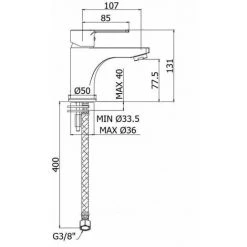Mitigeur à économie D'énergie Pour Lavabo Paffoni Red RED071CR-EWS | Sans Vidage -PAFFONI Soldes 5617363 3