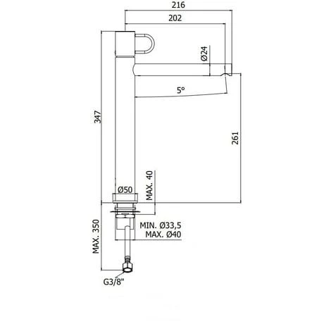 Mitigeur Hauteur 347 Mm Pour Vasque Lavabo Avec Bec Long Paffoni Joker JK081CR-JK081NO | Chromé - Sans Vidage - Chromé 5 Mitigeur Hauteur 347 Mm Pour Vasque Lavabo Avec Bec Long Paffoni Joker JK081CR-JK081NO | Chromé - Sans Vidage - Chromé – Image 3
