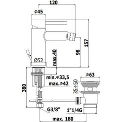 Mitigeur De Bidet Avec Vidage Clic-clac Stick Paffoni - Chrome Poli -PAFFONI Soldes 58235416 2