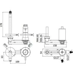 Mitigeur Lavabo à Encastrer Avec Bec 178 Mm Paffoni Light Matt Black -PAFFONI Soldes 58235571 3