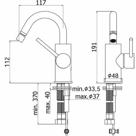 Mitigeur Pour Bidet Bec Pivotant Paffoni Light LIG138CR-LIG138NO | Chromé - Sans Vidage - Chromé 4 Mitigeur Pour Bidet Bec Pivotant Paffoni Light LIG138CR-LIG138NO | Chromé - Sans Vidage - Chromé – Image 2