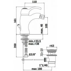 Mitigeur Bidet Avec Vidage 1"1/4 Paffoni Flavia FA135 | Chromè-or - FLAVIA - Chromè-or -PAFFONI Soldes 5970211 3