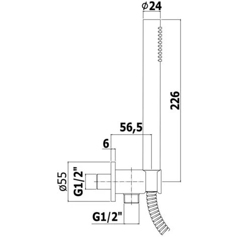 Ensemble De Douche Duplex Paffoni Avec Raccordement à L'eau, Flexible Et Douche Ronde En Laiton Matt Black 4 Ensemble De Douche Duplex Paffoni Avec Raccordement à L'eau, Flexible Et Douche Ronde En Laiton Matt Black – Image 2