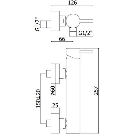Mitigeur Douche Externe Avec Support Mural Et Douchette Paffoni Light Chrome 4 Mitigeur Douche Externe Avec Support Mural Et Douchette Paffoni Light Chrome – Image 2